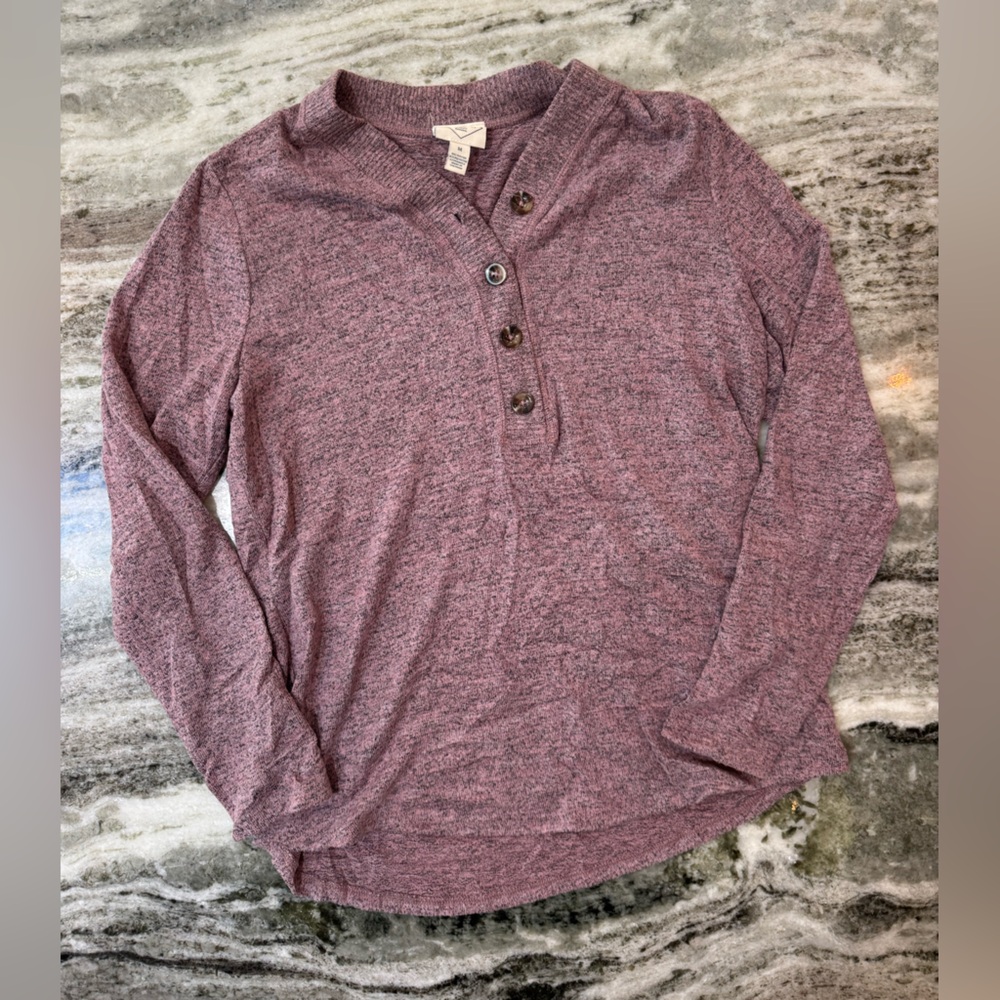 St. John's Bay Purple Long Sleeve Sweater Pullover Size Medium